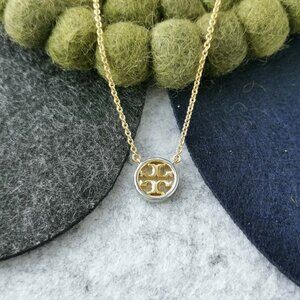 Tory Burch Miller pendant necklace / gold silver mix